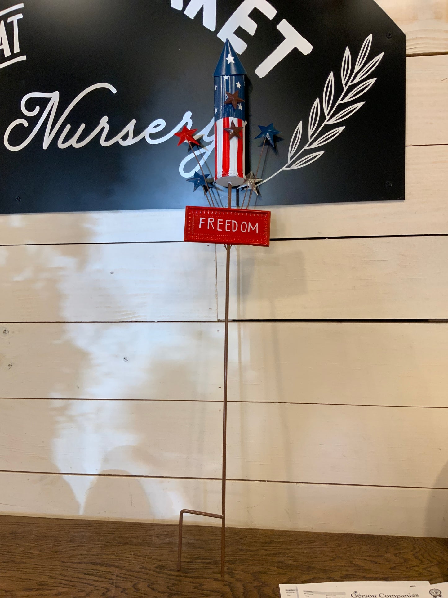 Metal Patriotic Firework Yard Stake