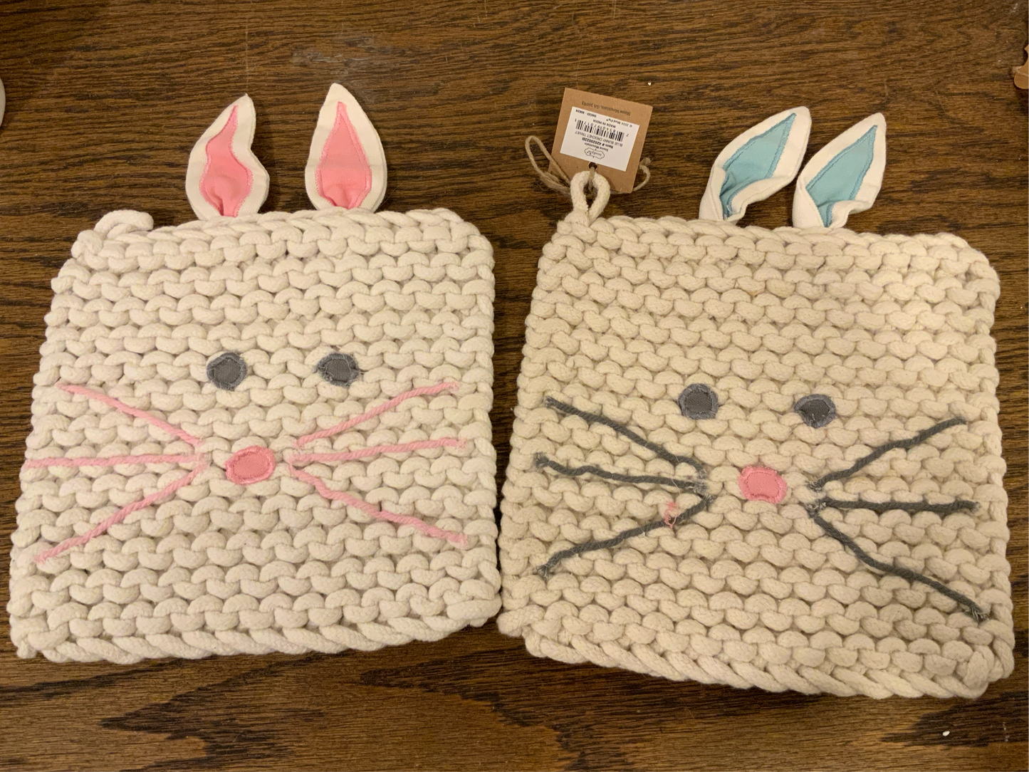 Crochet Bunny Face Pot Holder