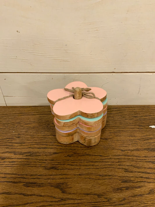 Wood flower coasters