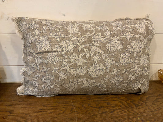 Beige floral pillow