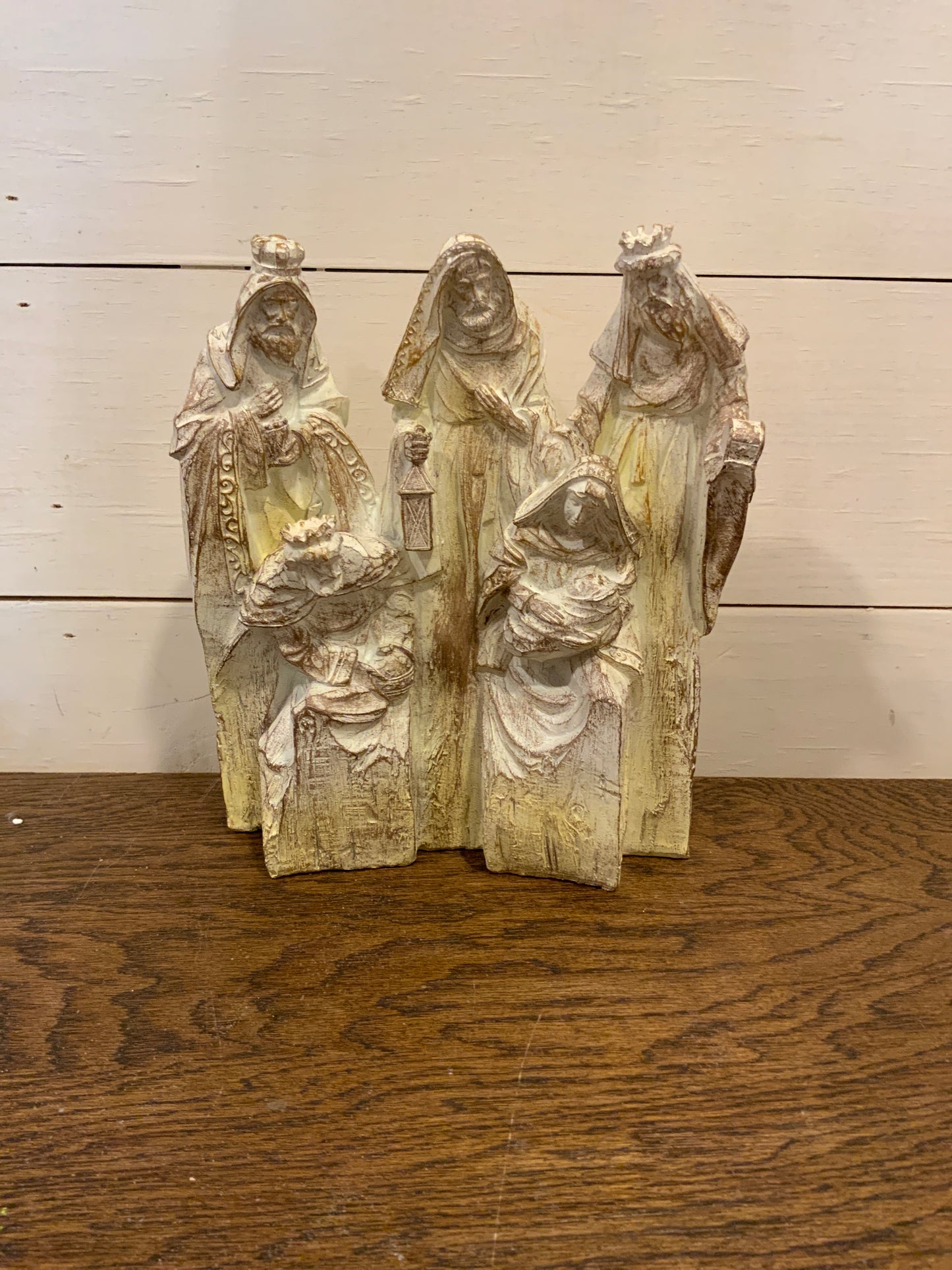 9.5” Resin Carved Wood Nativity