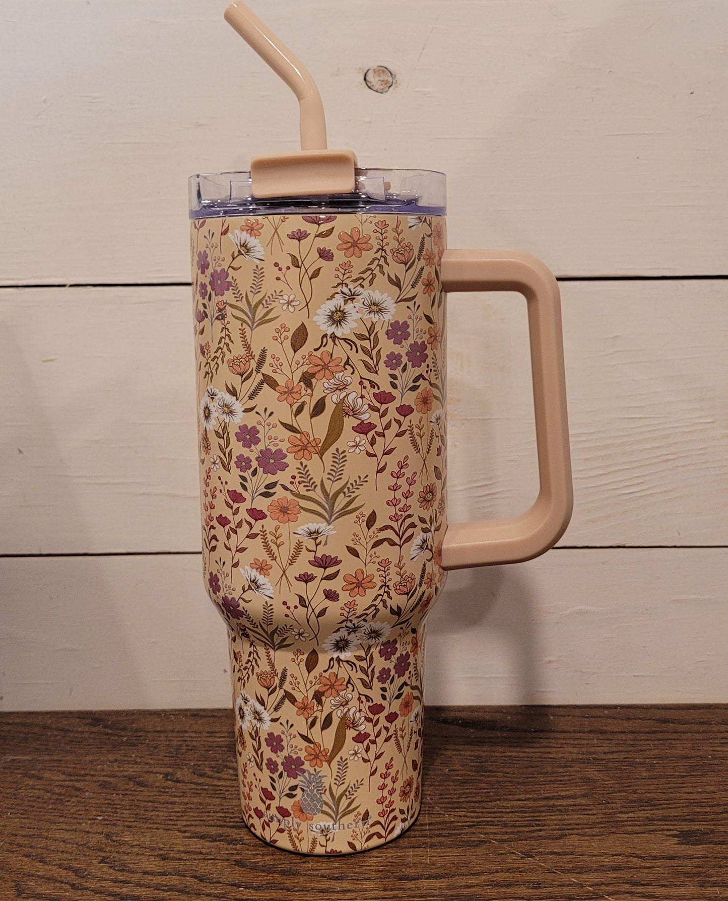 SS Fall Flower Tan Tumbler