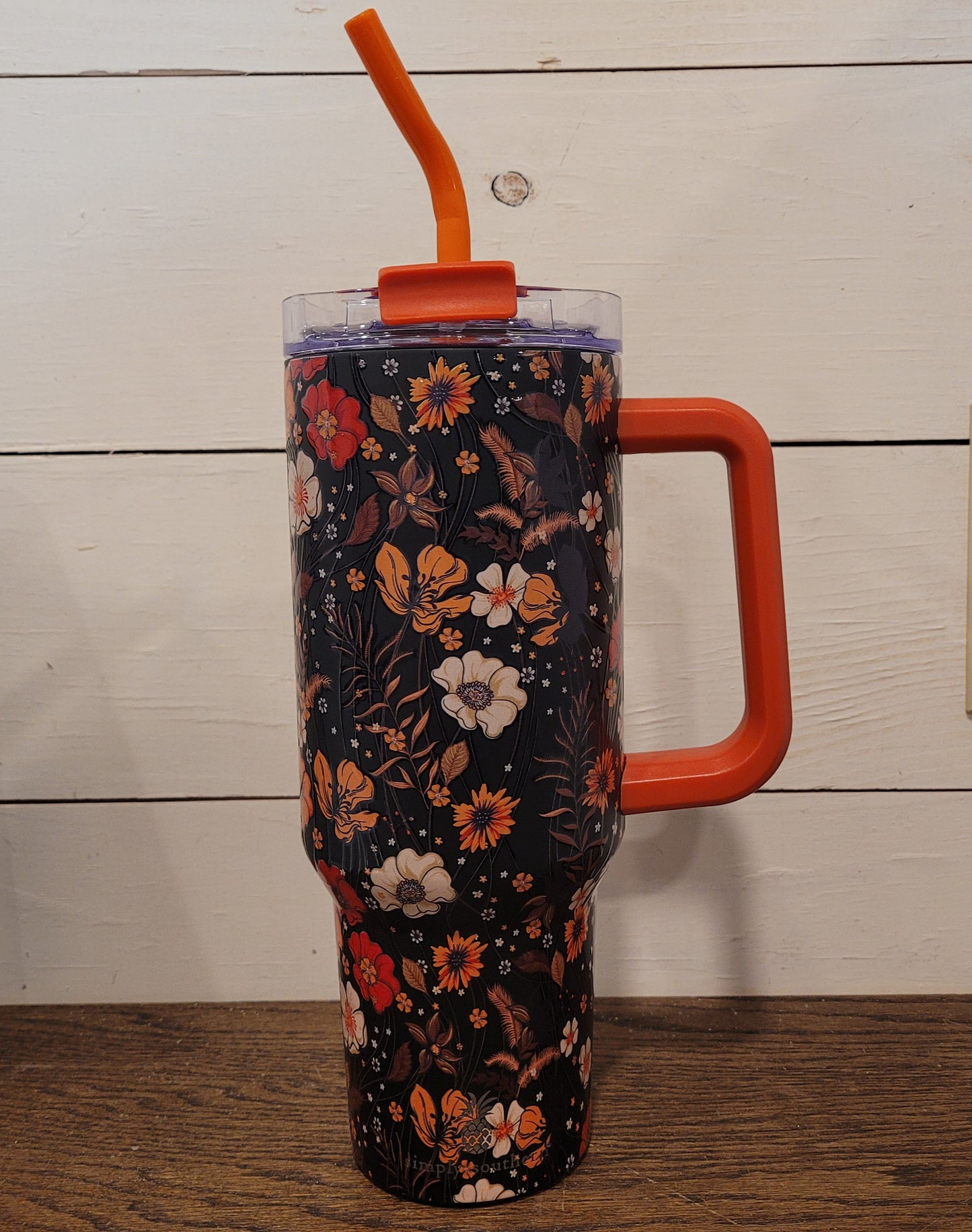 SS Fall Flower Black Tumbler