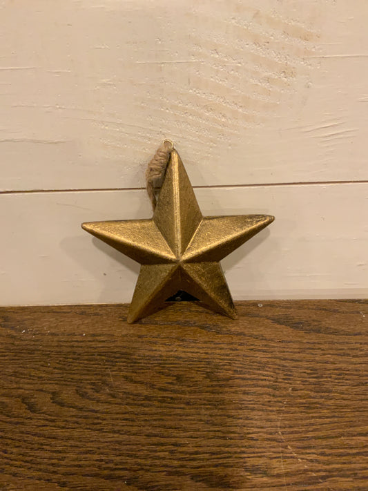 Wooden gold star ornament