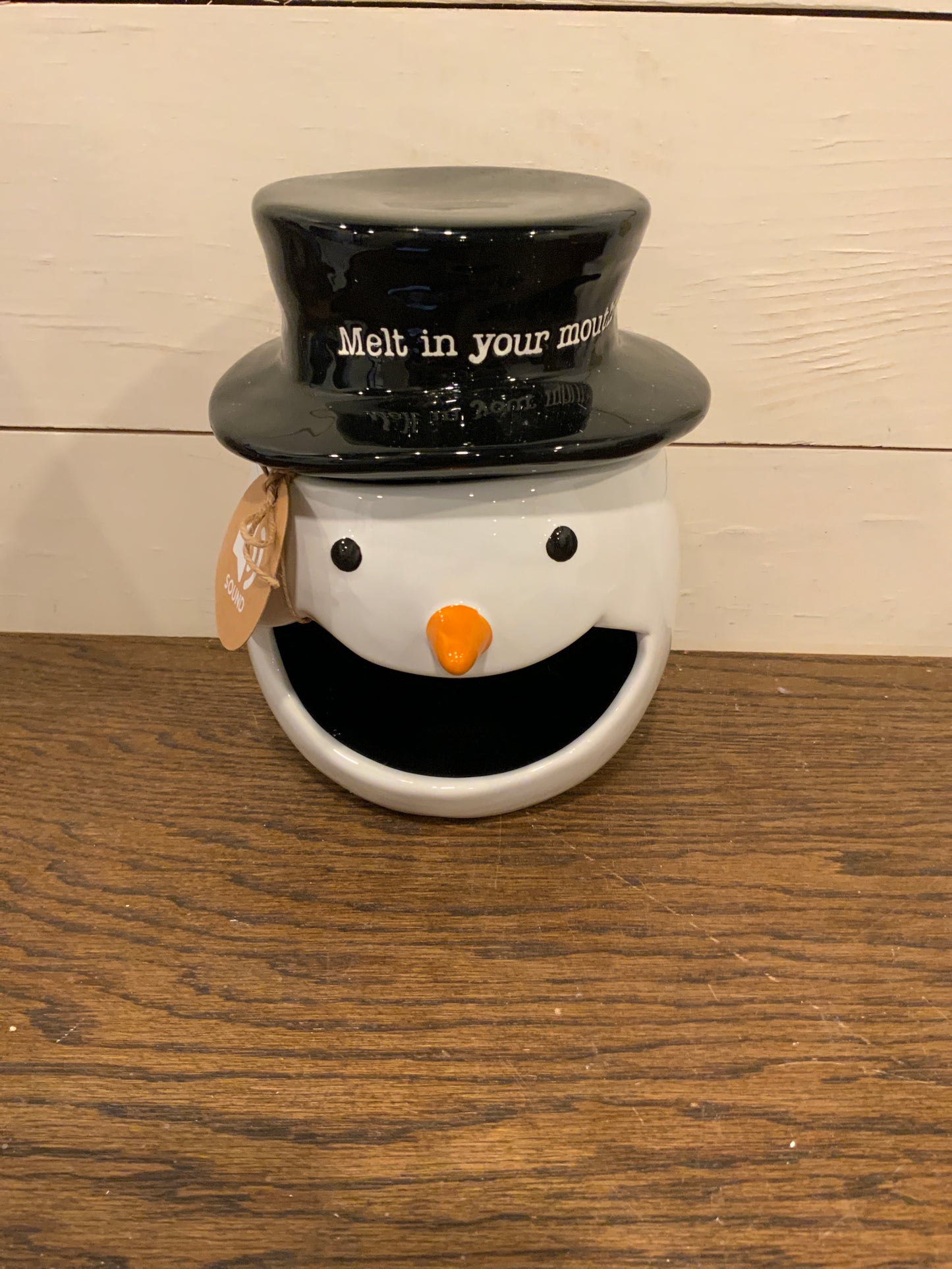 Snowman candy container