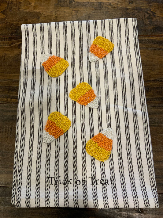 Candy corn bead towel