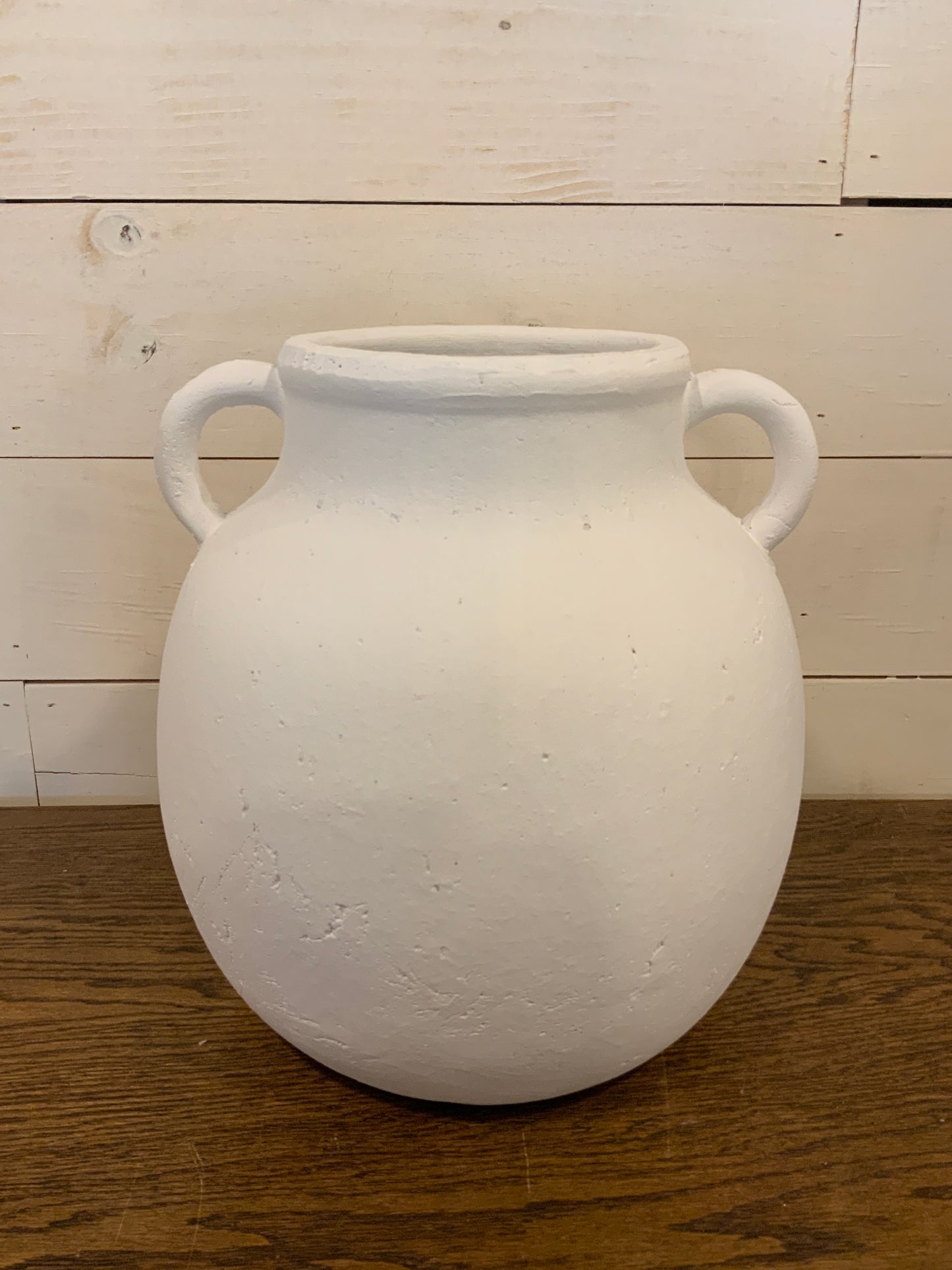 2 Handle White Jug Vase