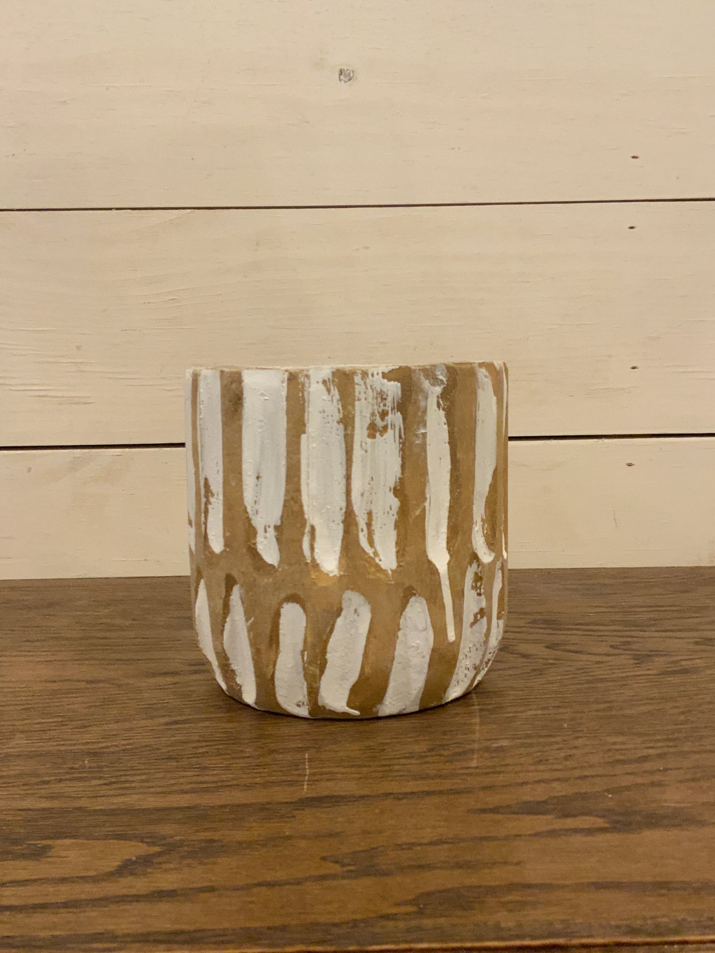 Carved Wood Pot