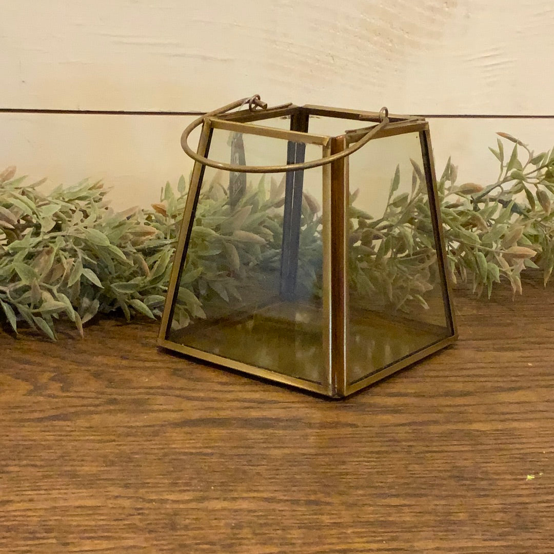 Square Top Brass Lantern