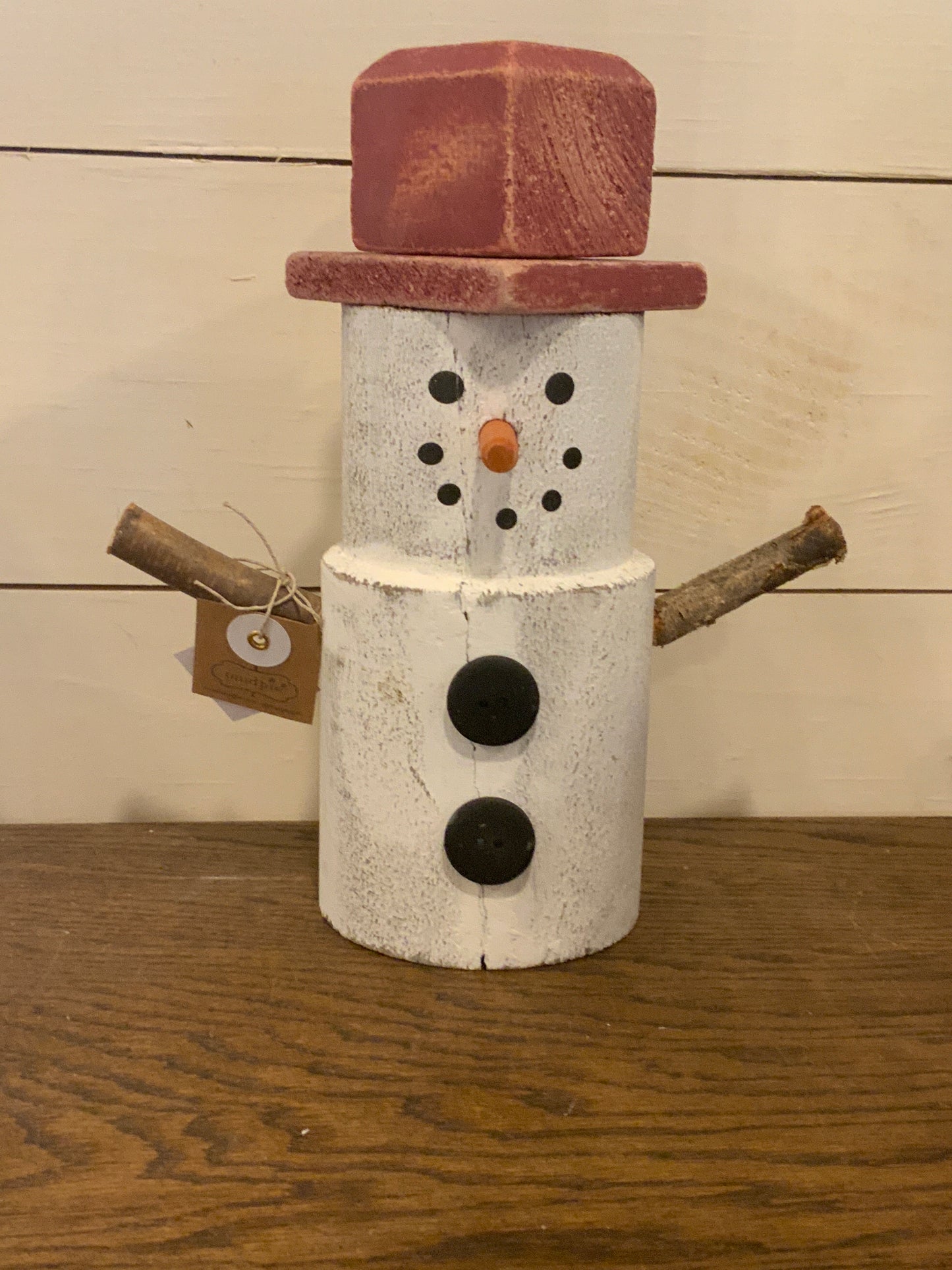 Sm Wood Snowman