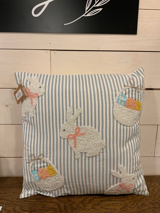 Bunny And Easter Basket Pillow