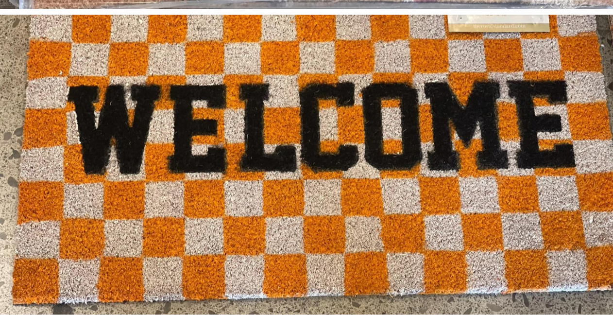 30x18 welcome checkerboard doormat