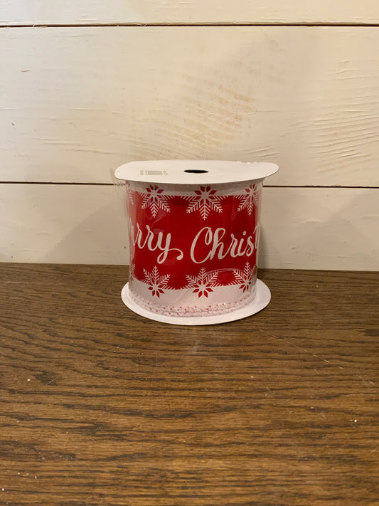 Merry Christmas burlap ribbon