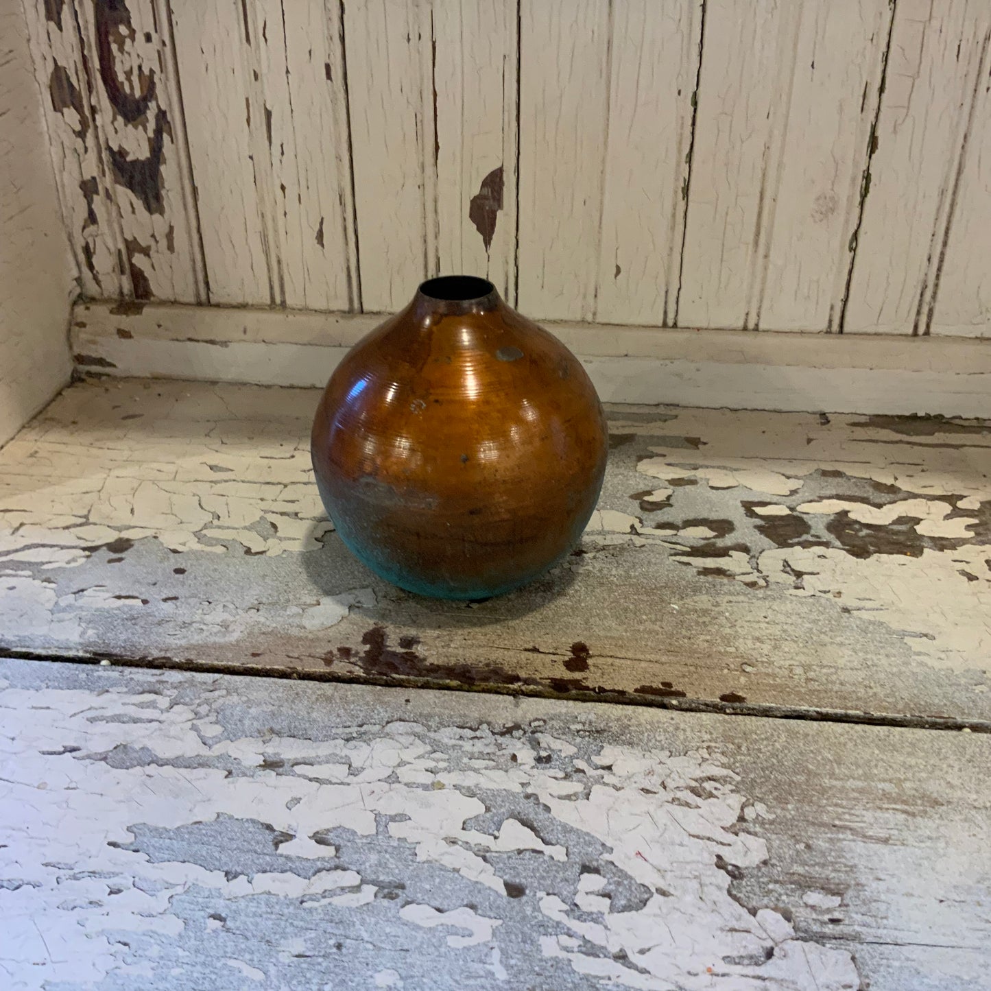 Verdigris patina vase