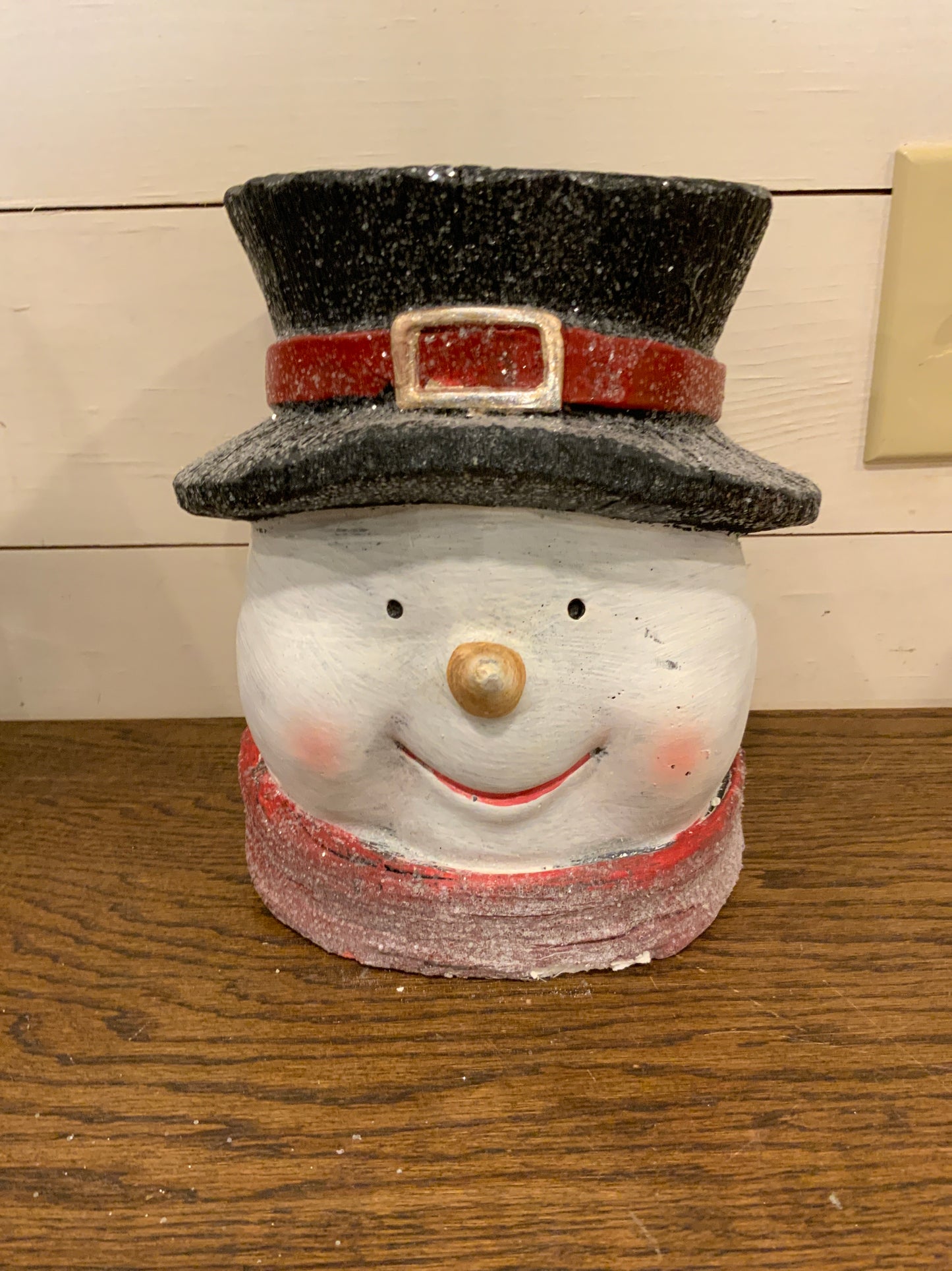 Snowman head pot