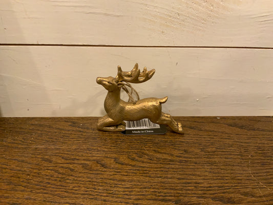 Gold resin deer ornament