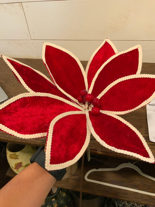 Velvet poinsettia spray