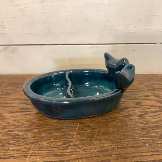 Round Bird Bath/Feeder Dark Blue