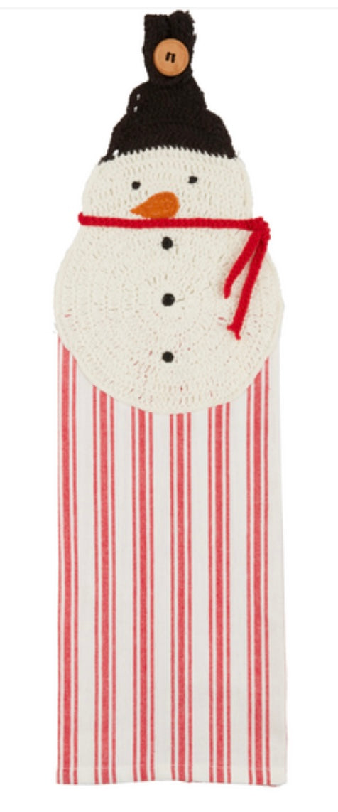 Snowman hanging towel