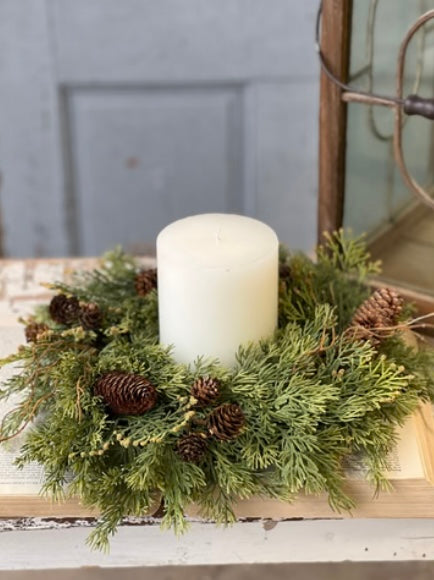 16” steadfast cedar candle ring