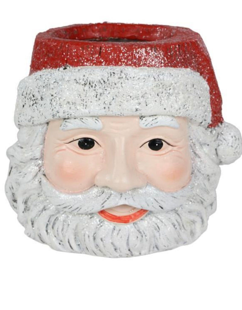 Santa head pot