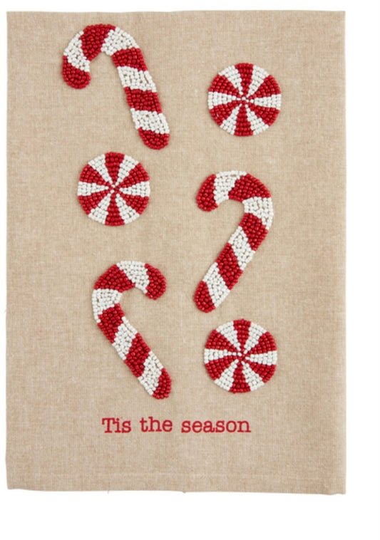 Candy cane bead towel