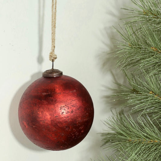 Red Foil Christmas Ball Ornament