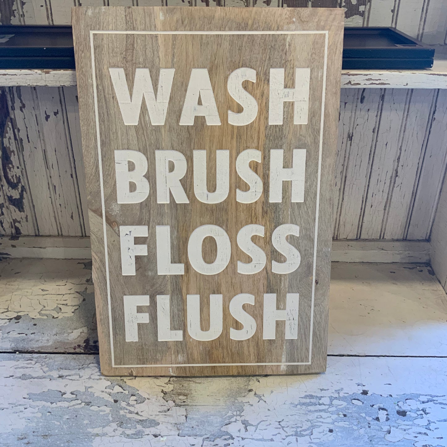 Wash, Brush, Floss Sign