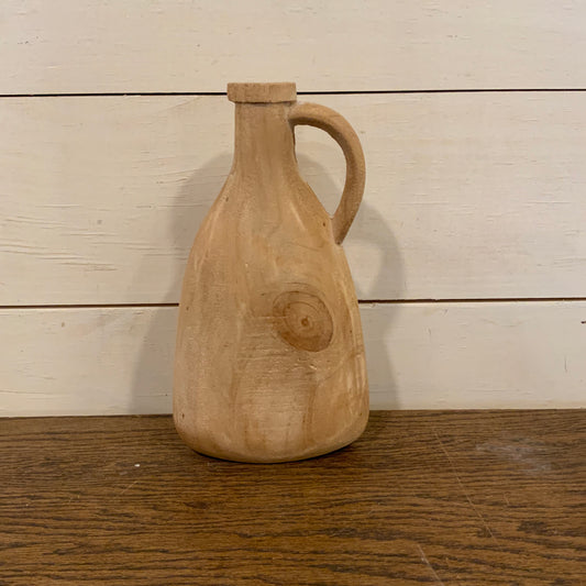 Washed raw wood vase large jug