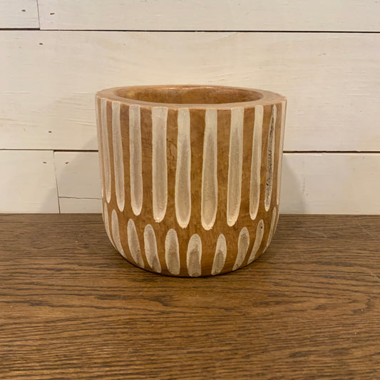 Carved stripped planter