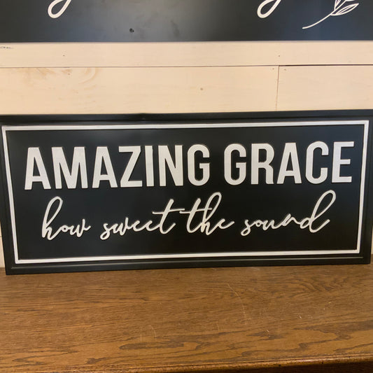 Amazing grace tin sign