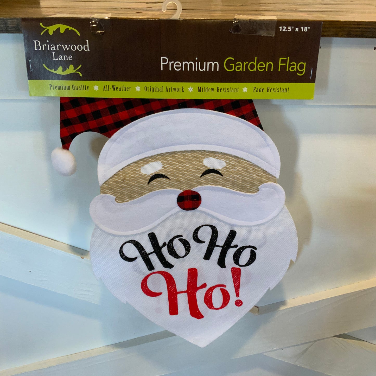 Santa burlap garden flag