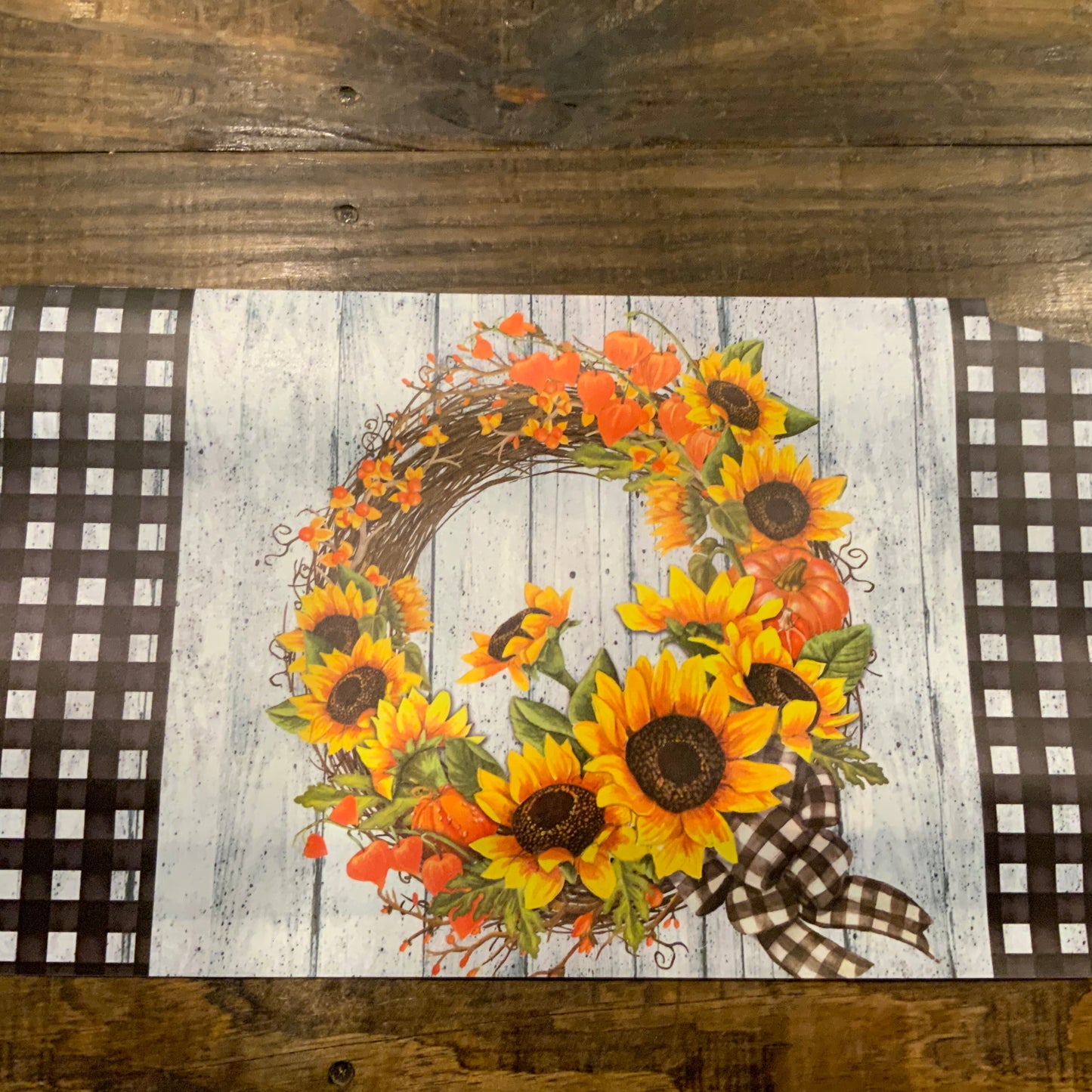 Sunflower wreath mailbox cover