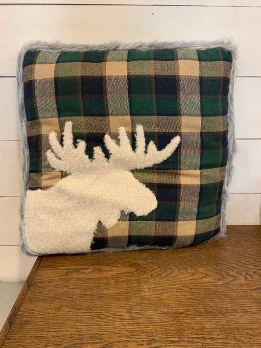 Checkered deer pillow