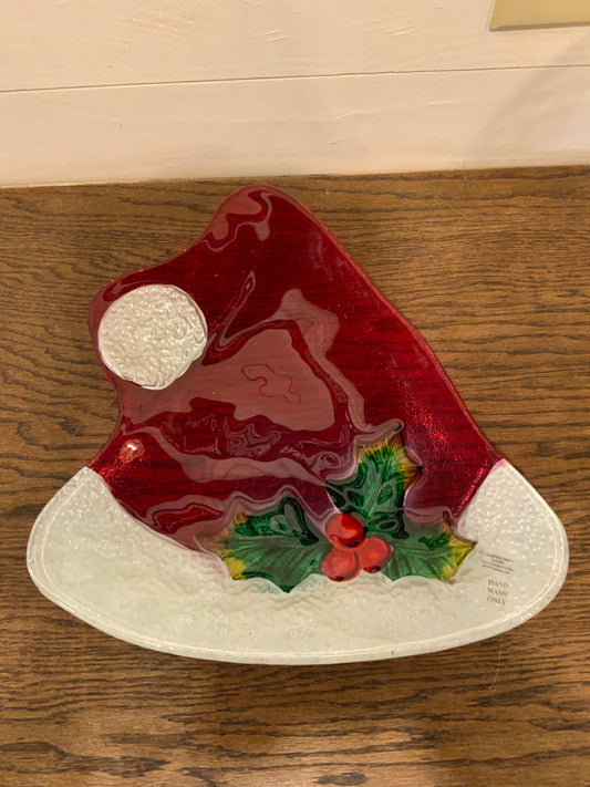 Santa hat platter