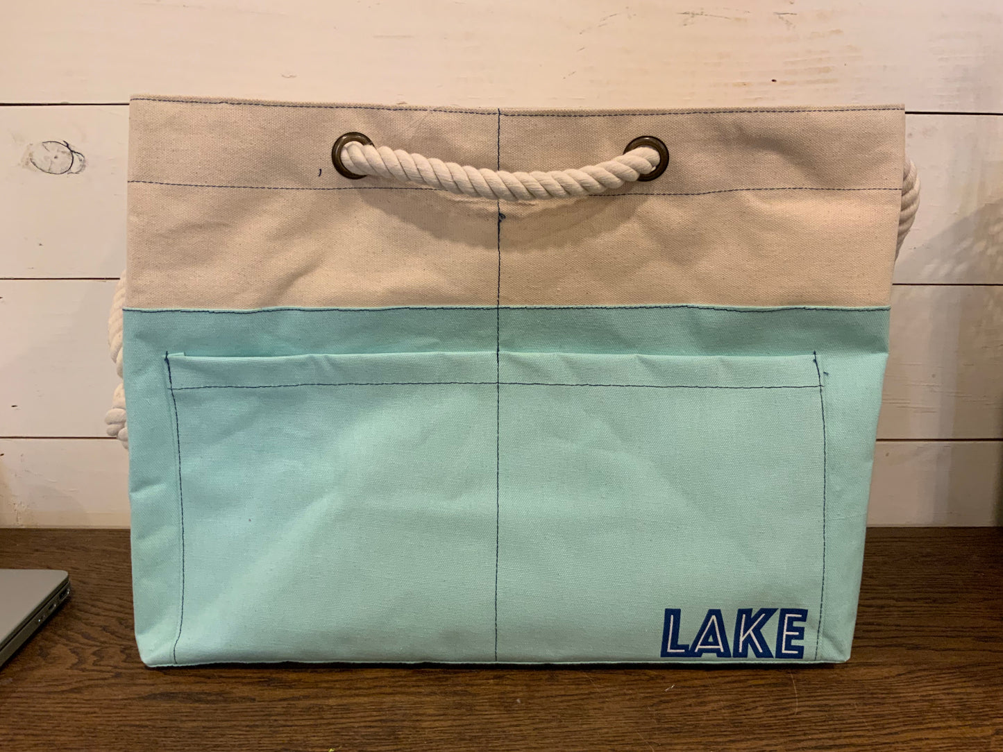 Lake canvas tote