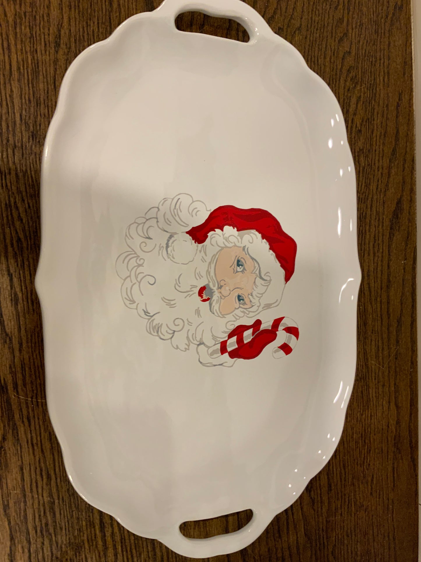 Candy cane Santa platter