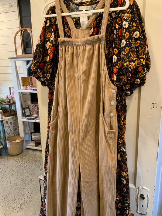 Tan overalls size large