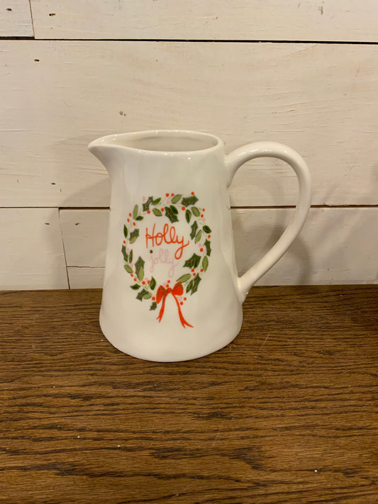 6.5” Holly jolly pitcher