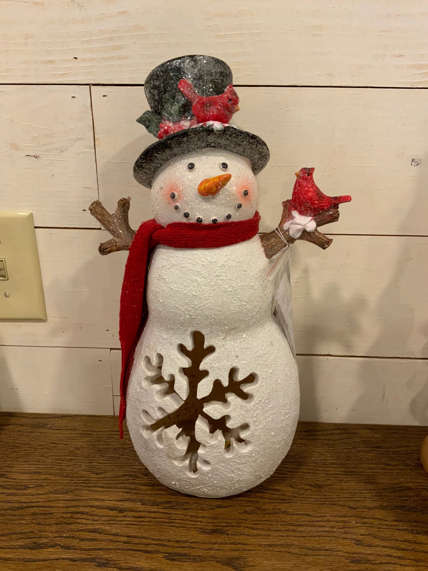 15.6” lighted resin holiday snowmen