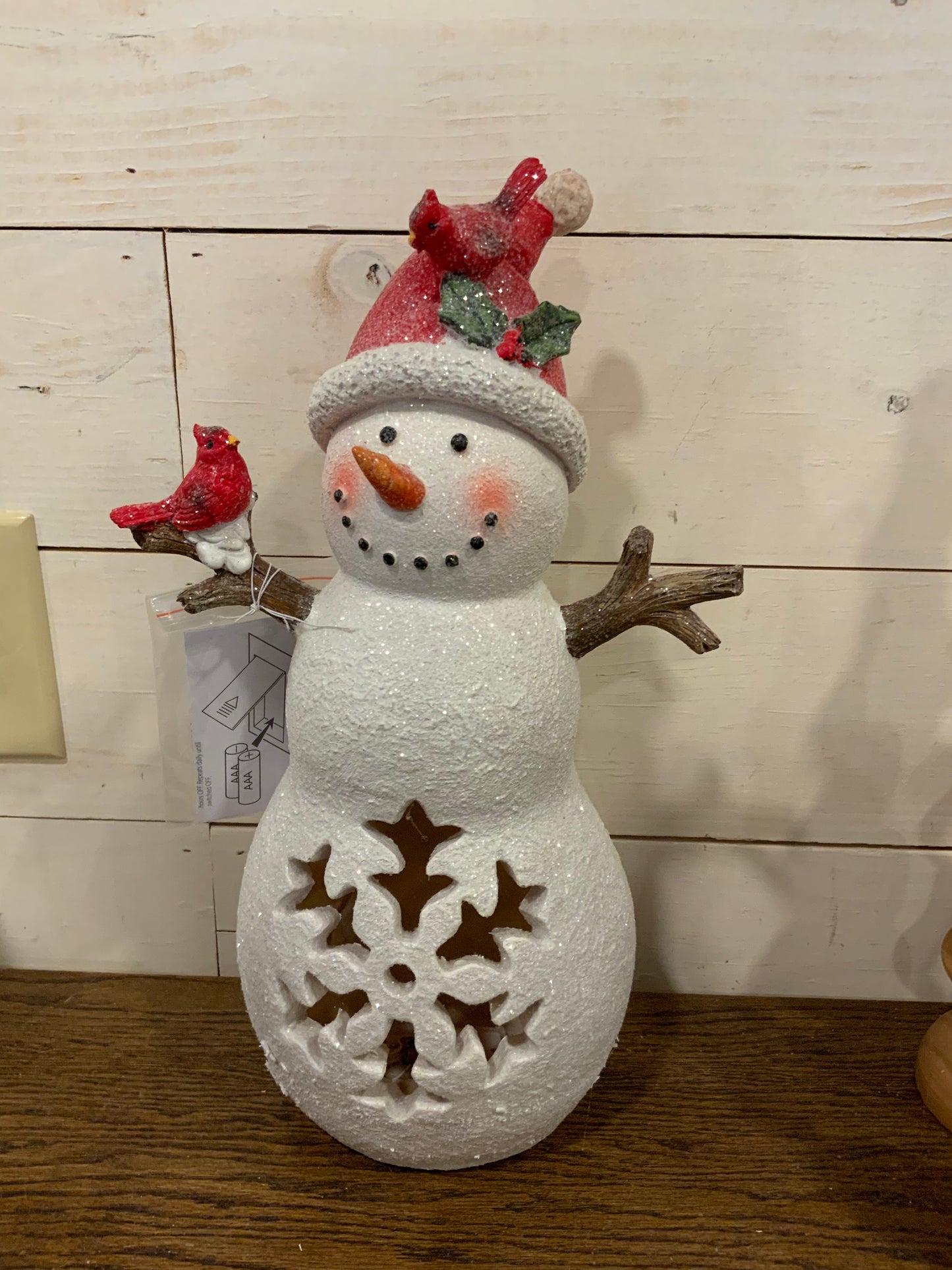 15.6” lighted resin holiday snowmen