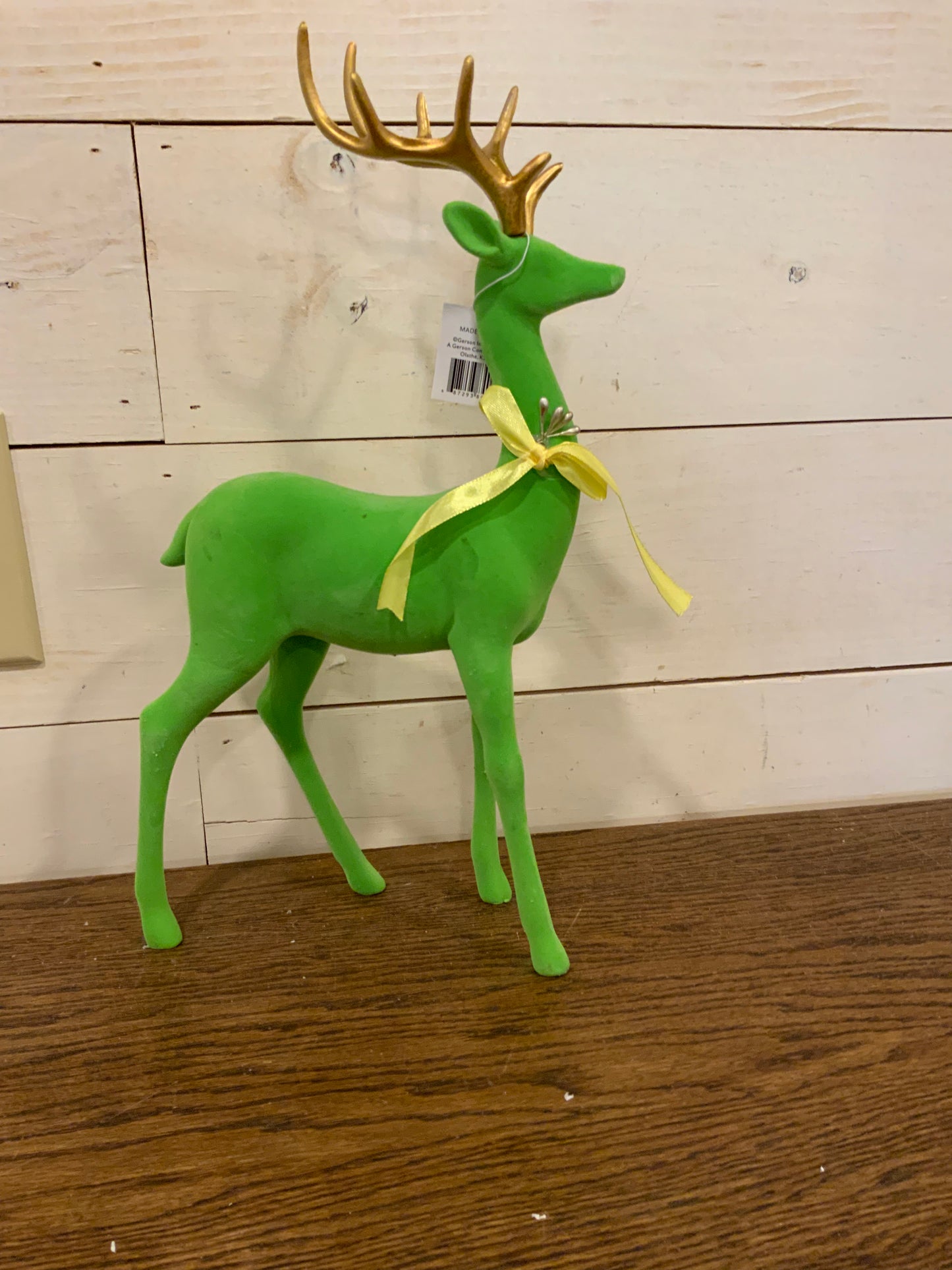 16” resin flocking holiday deer