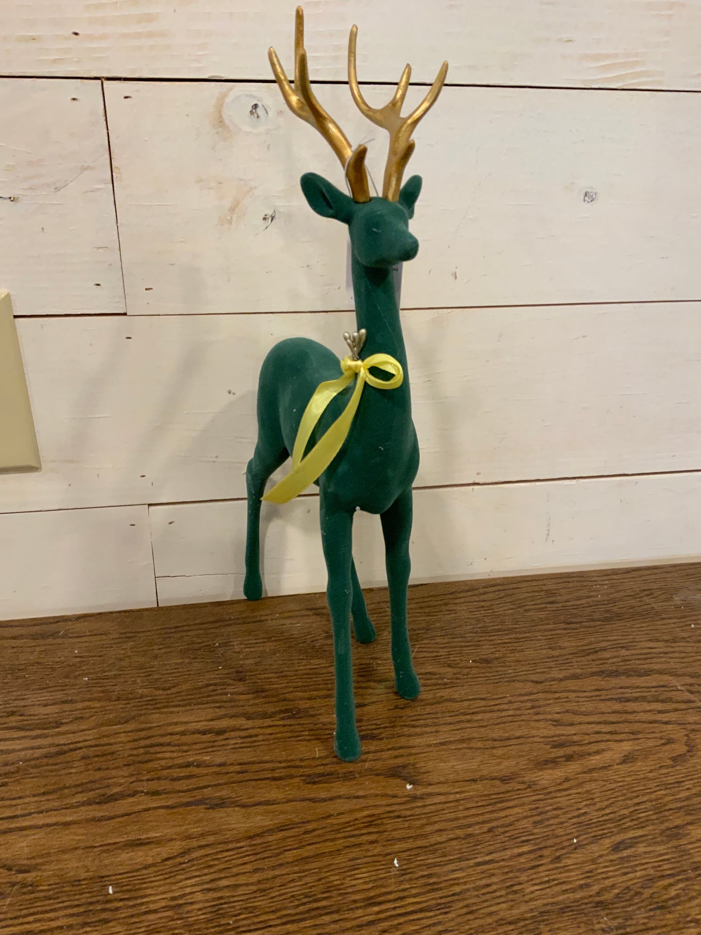 16” resin flocking holiday deer