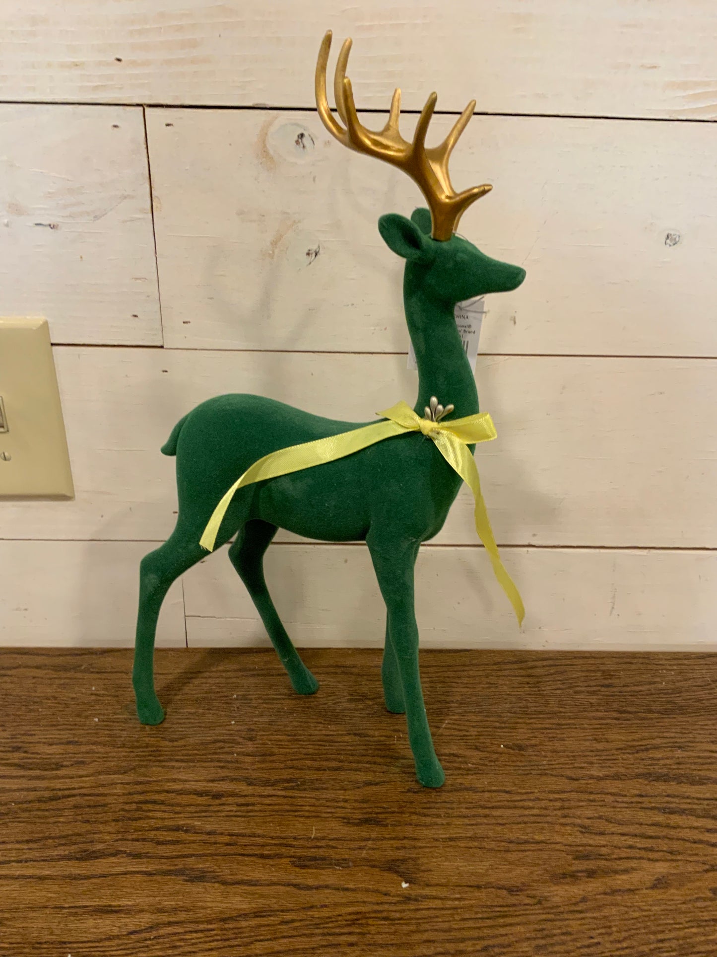 16” resin flocking holiday deer